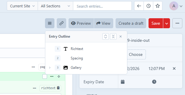 Quick Search - Entry Outline
